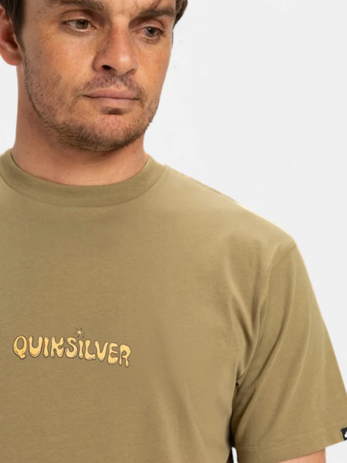 Remera Quiksilver Disconnect Effects Verde Beige