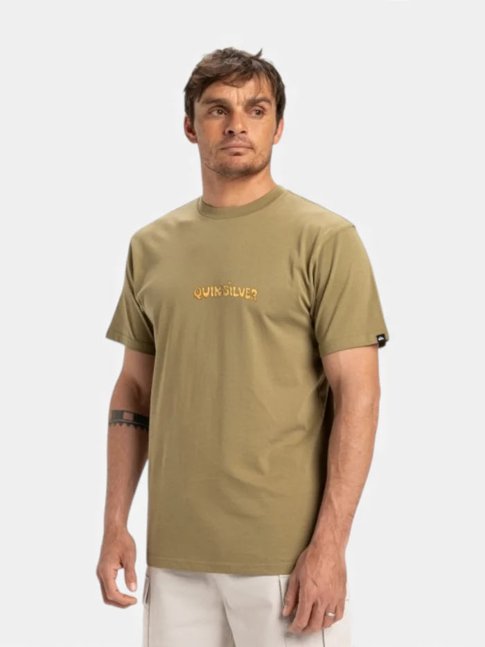 Remera Quiksilver Disconnect Effects Verde Beige