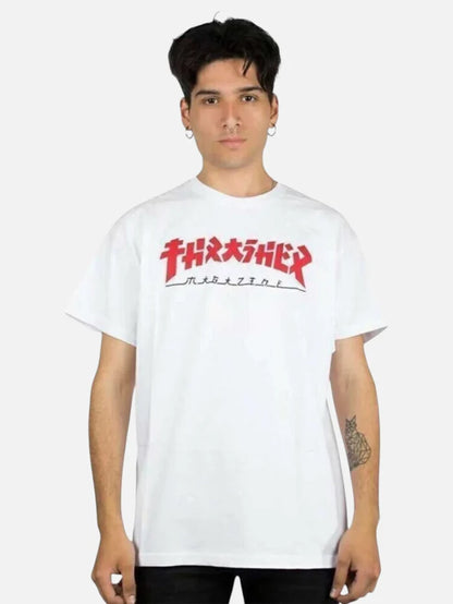 Remera Thrasher Godzilla Blanco