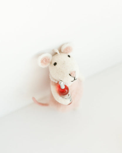 Rosé All Day Felt Mouse Ornament