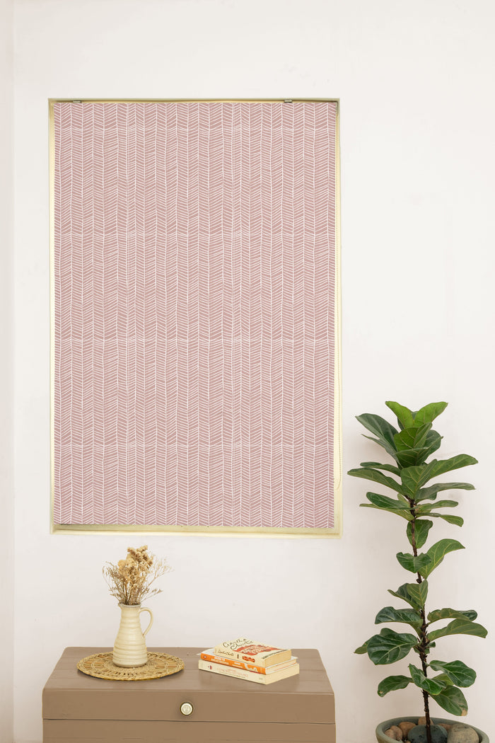Rustle Mahogany Green 100% Customizable Cotton floral blind for living room - Room darkening