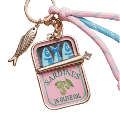 Frem Sardines Keychain w Rope (Choose Color)