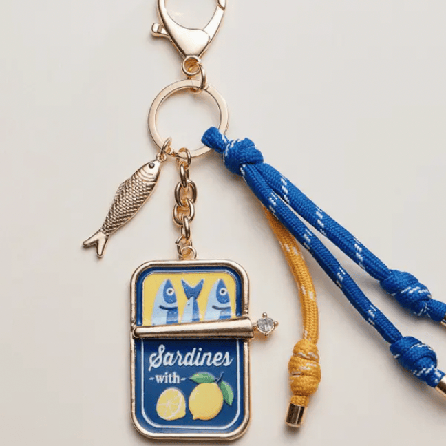 Frem Blue Sardines Keychain w Rope (Choose Color)