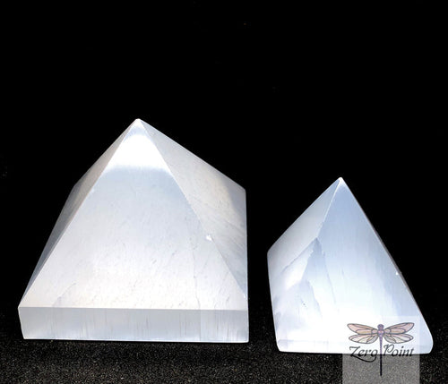 Selenite Pyramid - Zero Point Crystals