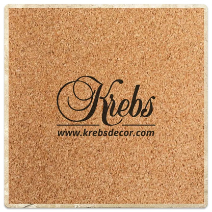[Set of 4] 4" Square Premium Absorbent Travertine Dog Lover Coasters - Dark Brown Cocker Spaniel - Christmas by Krebs Wholesale