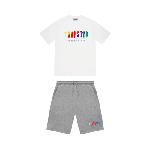 Set Trapstar Chenille Decoded Short Set White Grey Candy TRAPSTAR Dresy