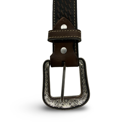 Sheriff Style Brown Leather Belt