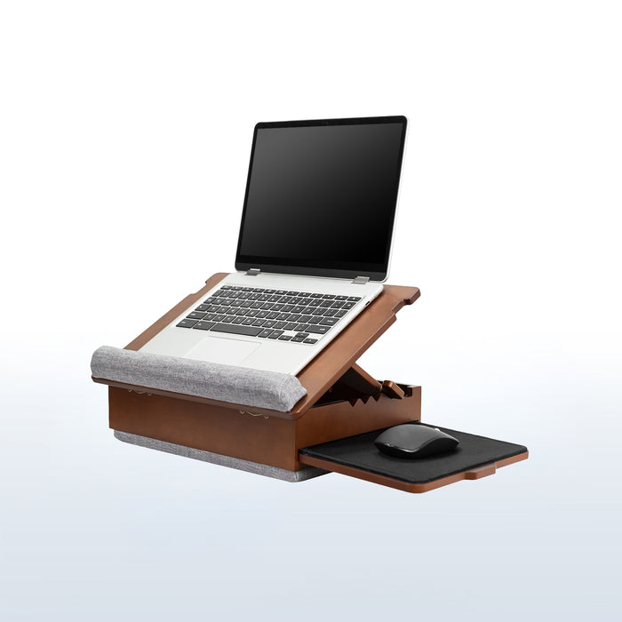 Wooden Lap Desk with Storage and Mouse Pad