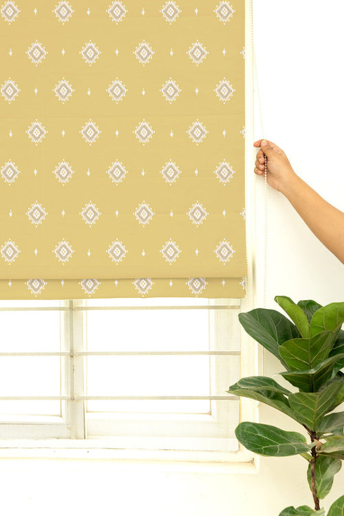 Sienna 100% Customizable Cotton floral blind for living room - Room darkening