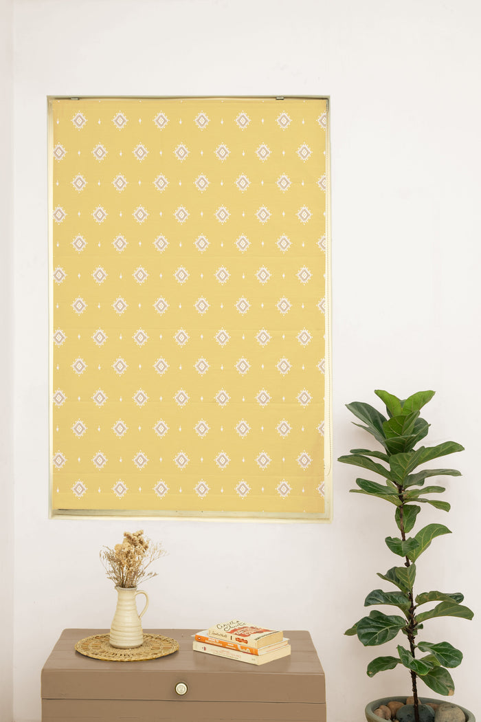 Sienna 100% Customizable Cotton floral blind for living room - Room darkening