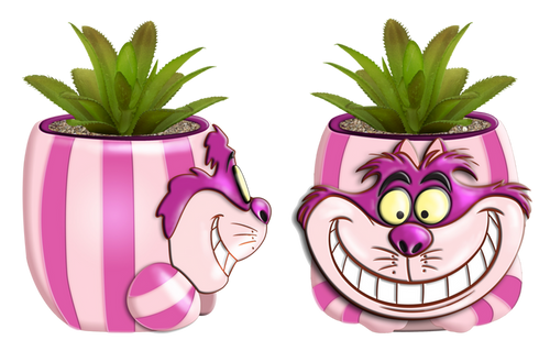 Silver Buffalo Alice in Wonderland Cheshire Cat Mini Ceramic Planter