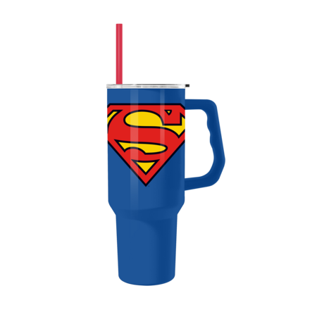 Silver Buffalo Dc Comics Superman Logo Icon 40oz Stainless Steel Tumbler w Handle