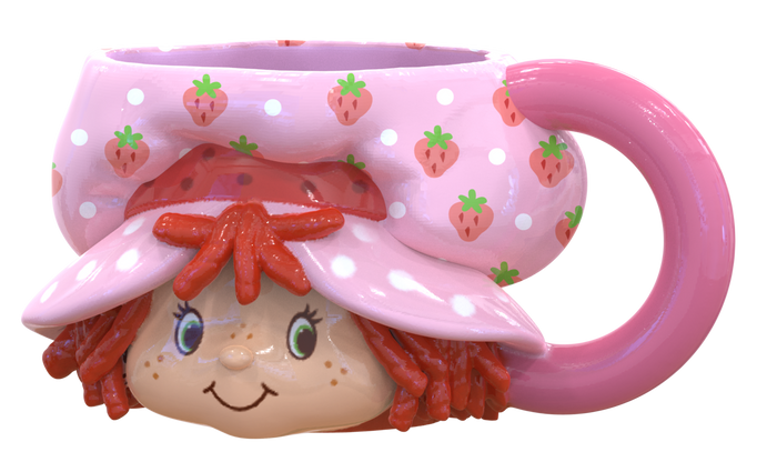 Silver Buffalo Strawberry Shortcake Head Ceramic 3D Sculpted Mug