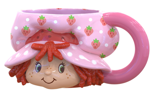 Silver Buffalo Strawberry Shortcake Head Ceramic 3D Sculpted Mug