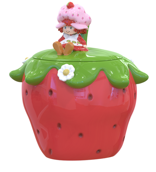 Silver Buffalo Strawberry Shortcake Sitting Small Sculpted Ceramic Cookie Jar