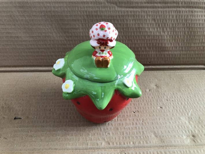 Silver Buffalo Strawberry Shortcake Sitting Small Sculpted Ceramic Cookie Jar