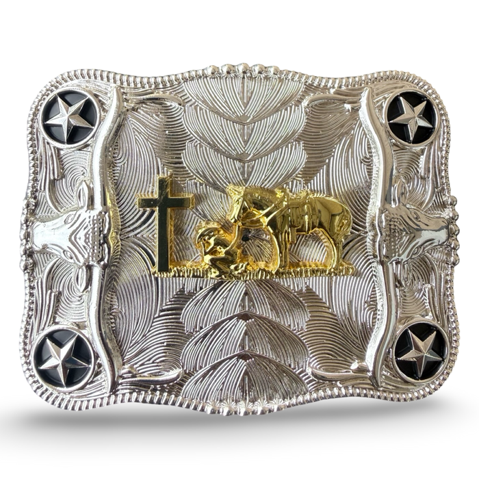 Silver Cowboy Belt Buckle