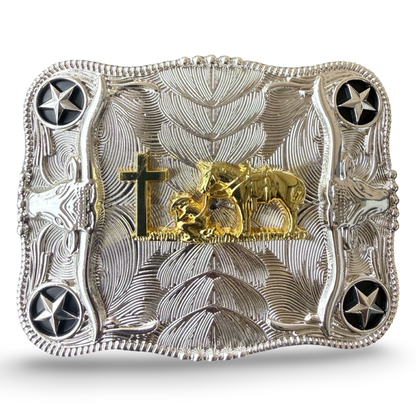 Silver Cowboy Belt Buckle