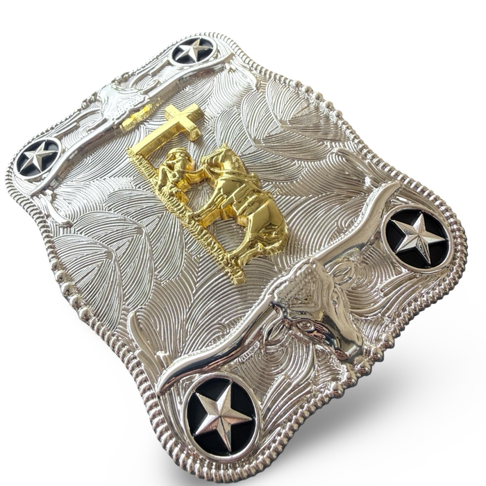 Silver Cowboy Belt Buckle