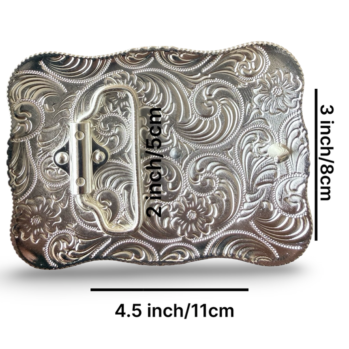 Silver Cowboy Belt Buckle