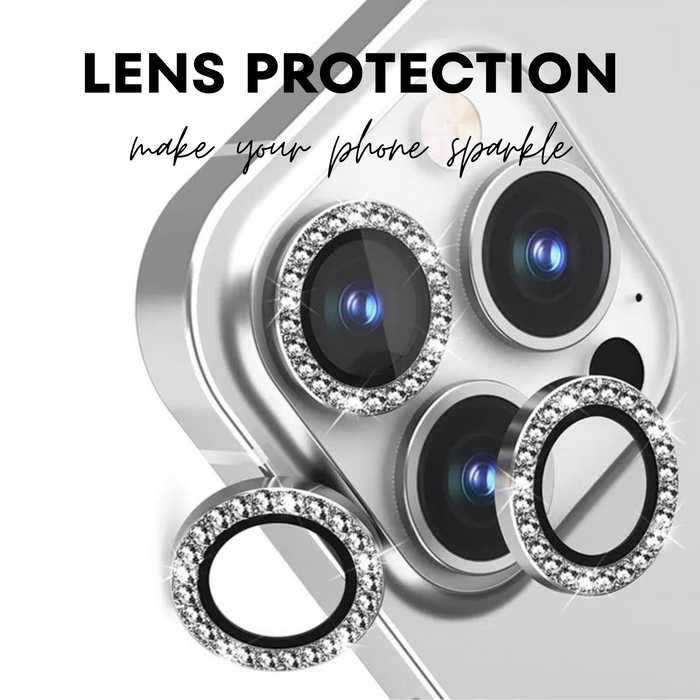 Silver Diamond Phone Camera Lens Protector