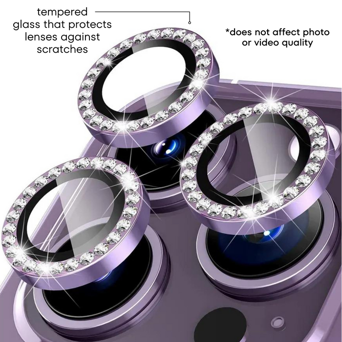 Silver Diamond Phone Camera Lens Protector