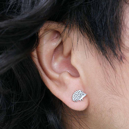 Silver Hedgehog Post Earrings