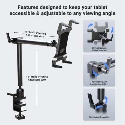 Slim-Grip® Tablet Holder with Clamp Mount and 22" Arm