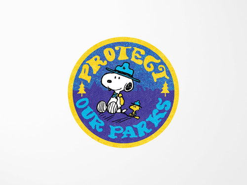 Snoopy Protect Our Parks Vinyl Sticker