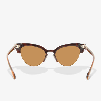 brown tort faye cat eye sunglasses with brown lens