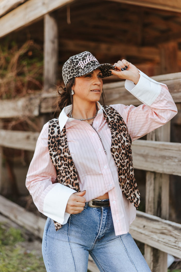 Sounds Like Bullshit To Me Leopard Embroidered Hat