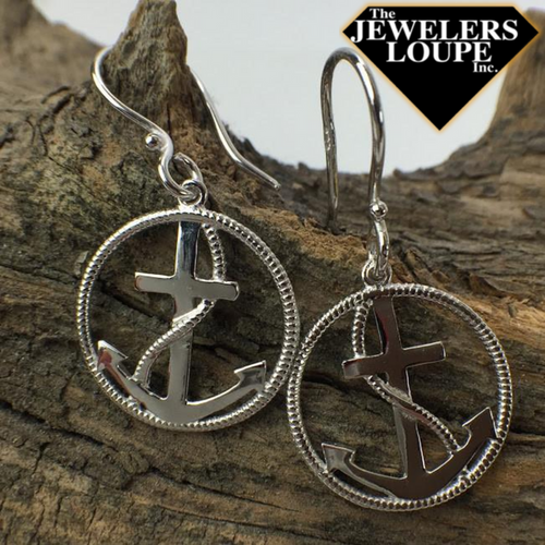 Southern Gates Cross/Anchor Earring Harbor Series 18mm Rhodium plated 925 sterling silver  As a tribute to the hundreds of coastal communities across the country, the Southern Gates® Harbor Series celebrates sailors, swimmers, and sun soakers with jewelry inspired by timeless nautical elements.