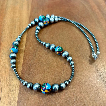 Horizon Spectrum Inlay Beaded Necklace