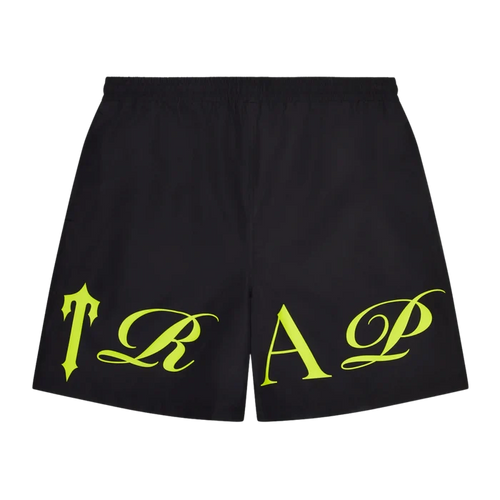 Spodenki Trapstar Script Shell Shorts Black/Slime TRAPSTAR Spodnie