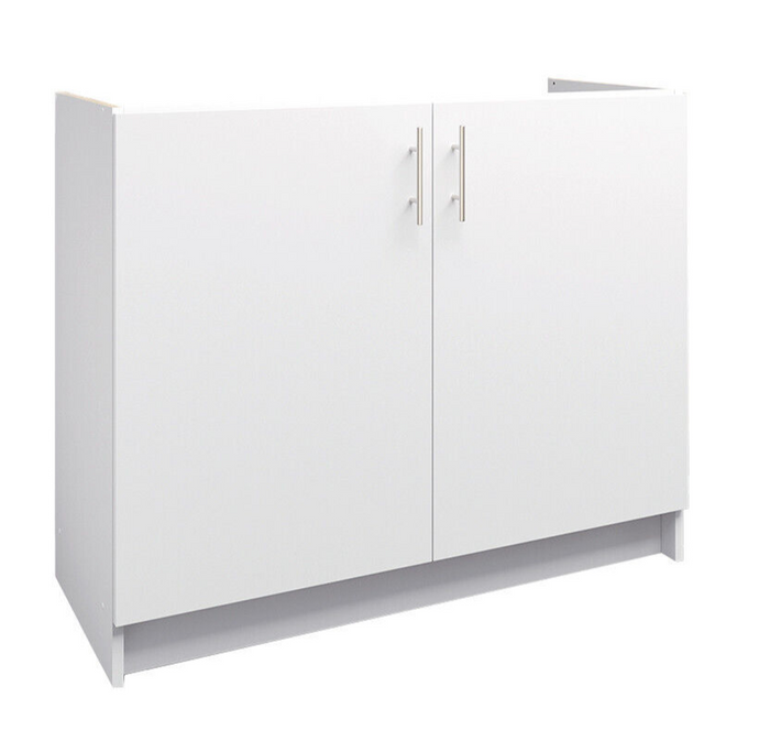 Spülenunterschrank 100cm Weiß Matt – Küchen Unterschrank für Spüle Schrank