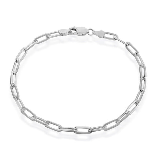 Sterling Silver 4mm Paper Clip Bracelet, 7" (96531)