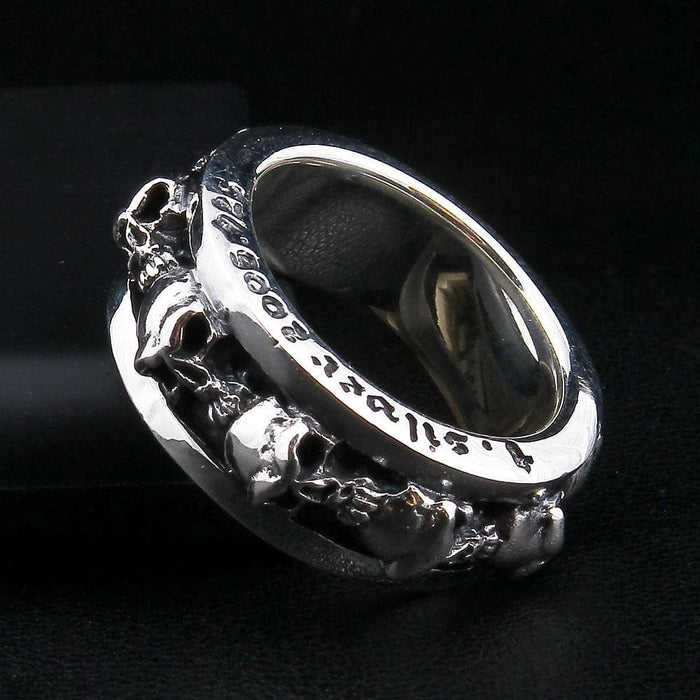 Sterling Silver Stack Skull Ring
