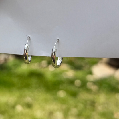 Endless loop closure. Sterling Silver Hoops 16 mm wide. nickel free.