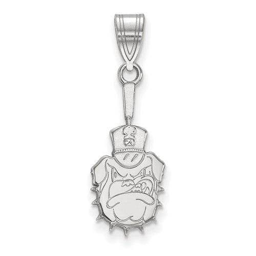 Sterling Silver LogoArt Officially Licensed The Citadel Bulldog Pendant, Large.