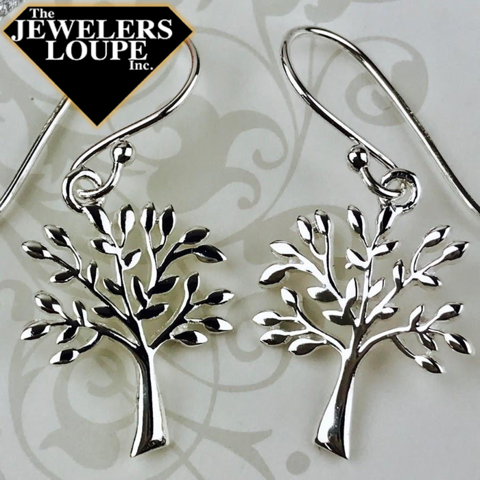 Sterling Silver Small Tree Earrings.