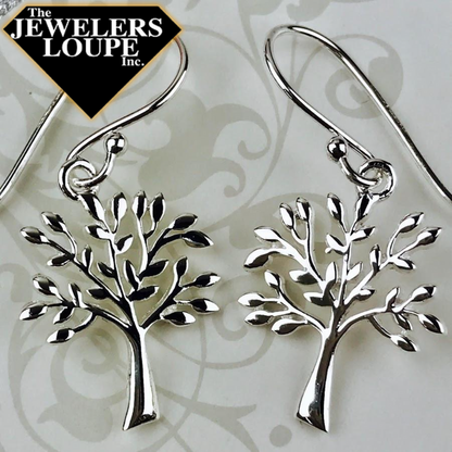 Sterling Silver Small Tree Earrings.
