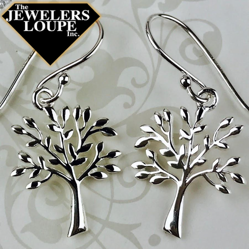 Sterling Silver Small Tree Earrings.
