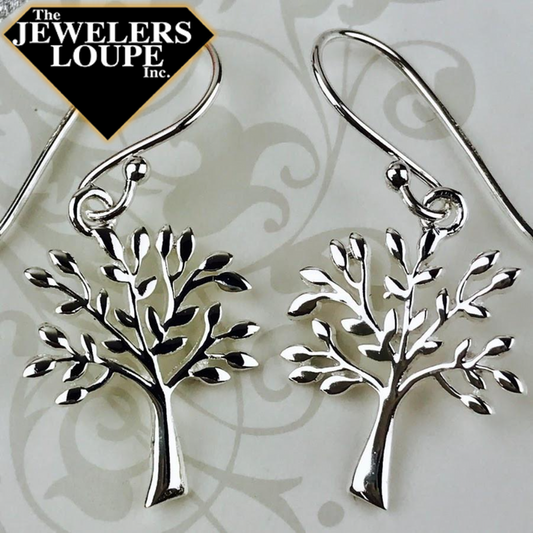 Sterling Silver Small Tree Earrings.