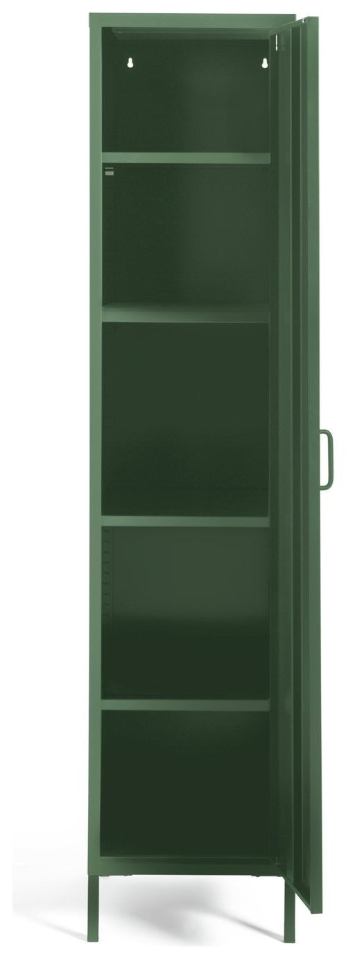 Stevie Tall 1 Door 4 Shelf Locker - Green | Vertical Space Solution