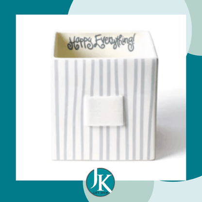 Stone Stripe Mini Nesting Cube Medium Happy Everything