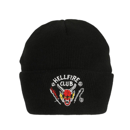 Stranger Things - Hellfire Club Embroidery On Black Acrylic Knit Cuff Beanie - Kryptonite Character Store