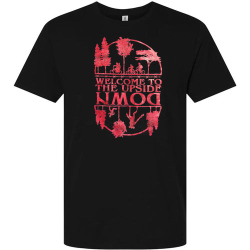 Stranger things - Upside Down Black Adult T-Shirt