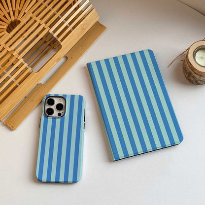 Stripe Pattern iPad Case - Blue