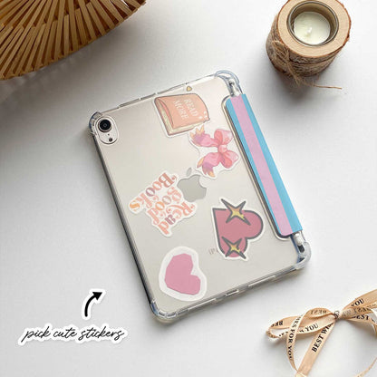 Stripe Pattern iPad Case - Light Blue&Pink