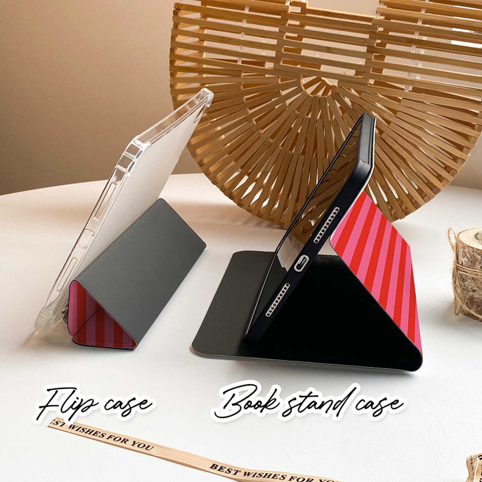 Stripe Pattern iPad Case - Red